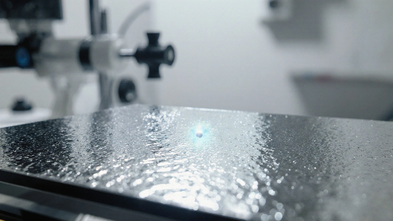 Atomic-scale view of an ultra-smooth iridium-coated X-ray mirror surface with imperfections smaller than a hydrogen atom.