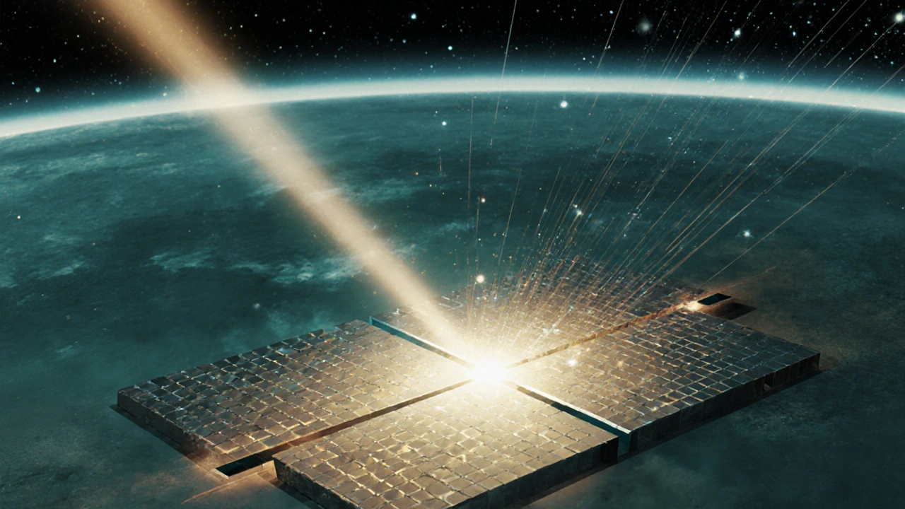 Perpendicular flat mirrors in a Kirkpatrick-Baez system focusing X-rays from multiple angles across a wide sky field.