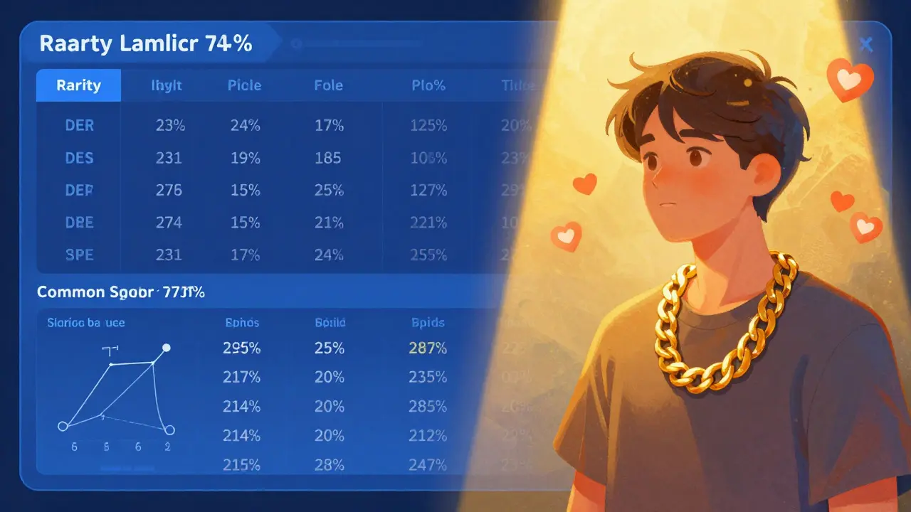 A split screen showing cold mathematical rarity data versus a warm, community-loved digital art piece.