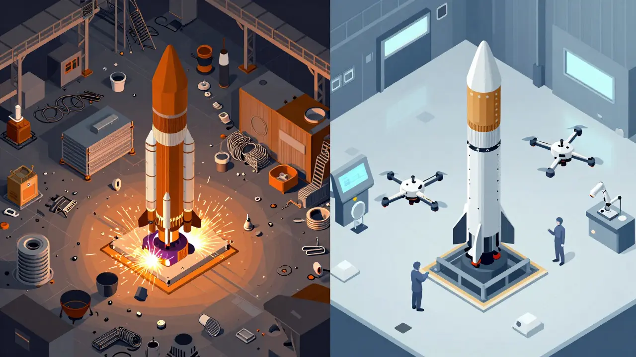 Comparison of expensive new rocket manufacturing vs cheap refurbishment