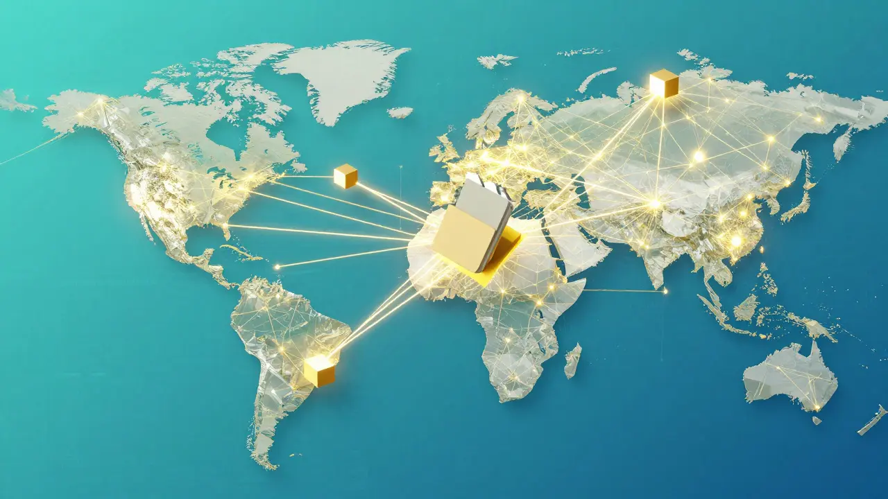 Decentralized network nodes sharing file chunks globally
