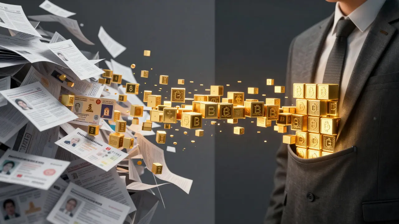 Digital transformation from messy paper documents to secure blockchain data streams