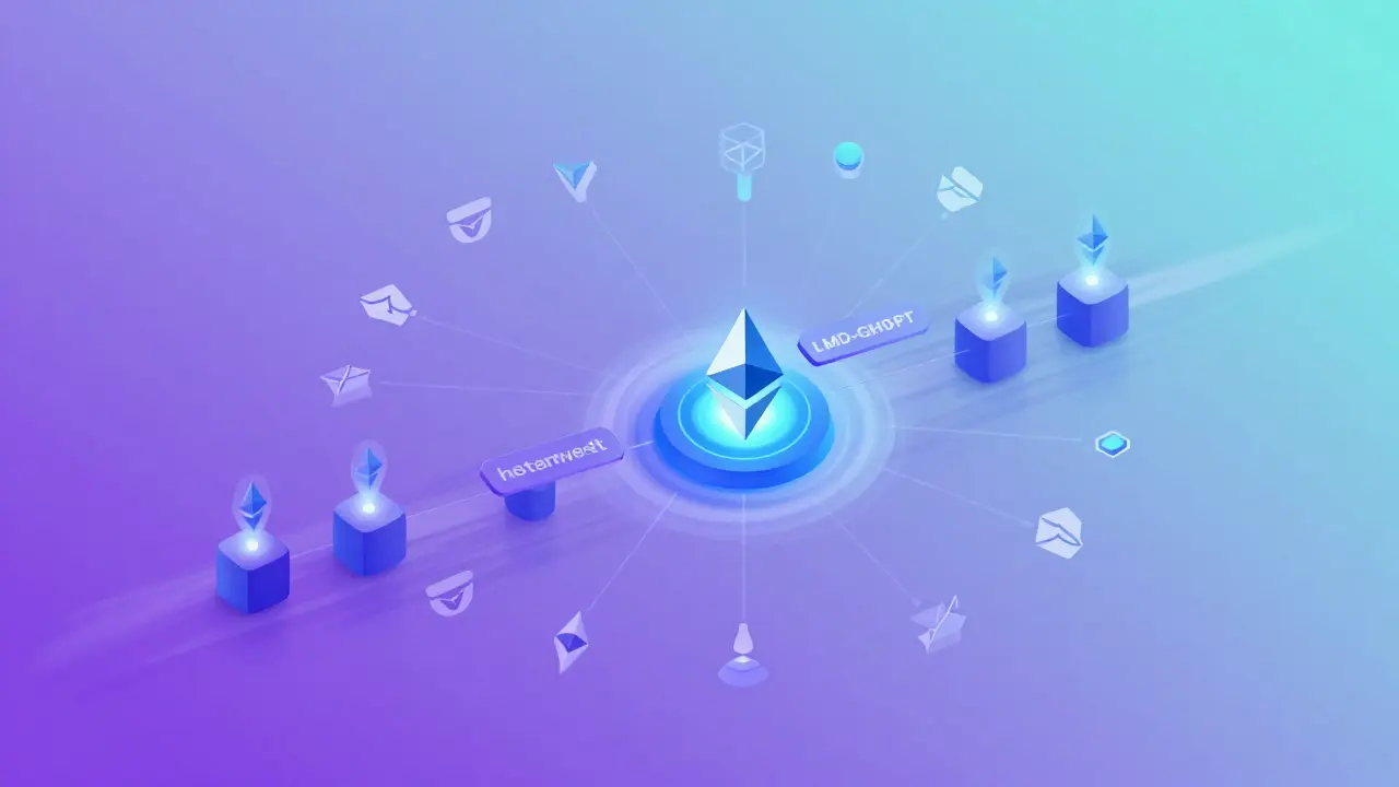 Validator votes converging on a blockchain chain in PoS