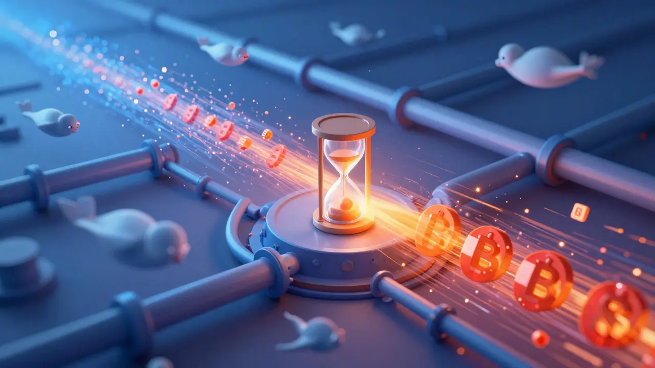 Abstract 3D art illustrating money velocity and transaction speed