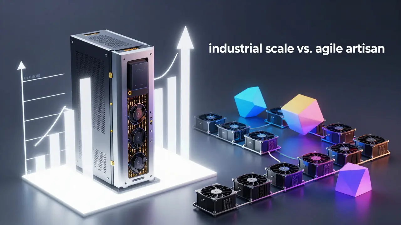 Futuristic concept of ASIC efficiency vs GPU flexibility