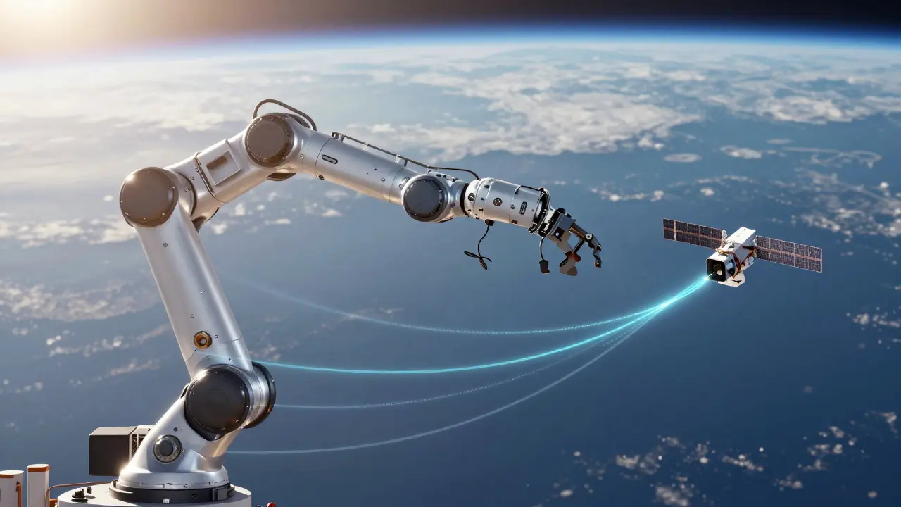 Robotic arm adapting to a failed joint in orbit