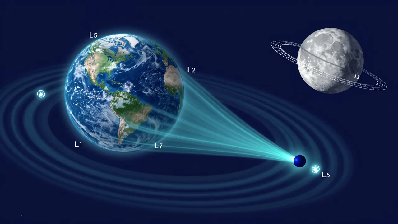 Visualizing Earth-Moon gravity fields and Lagrange point orbits