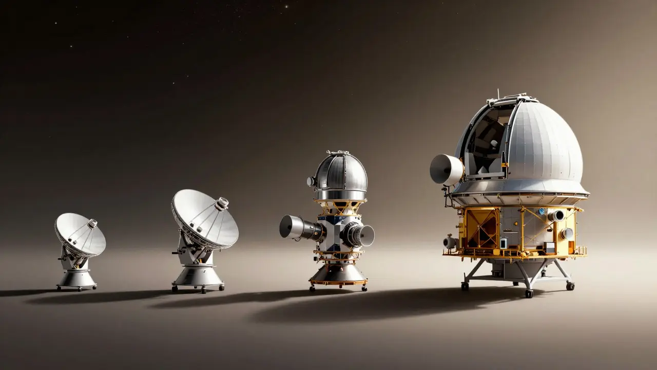 Artistic concept of evolving space telescope technology