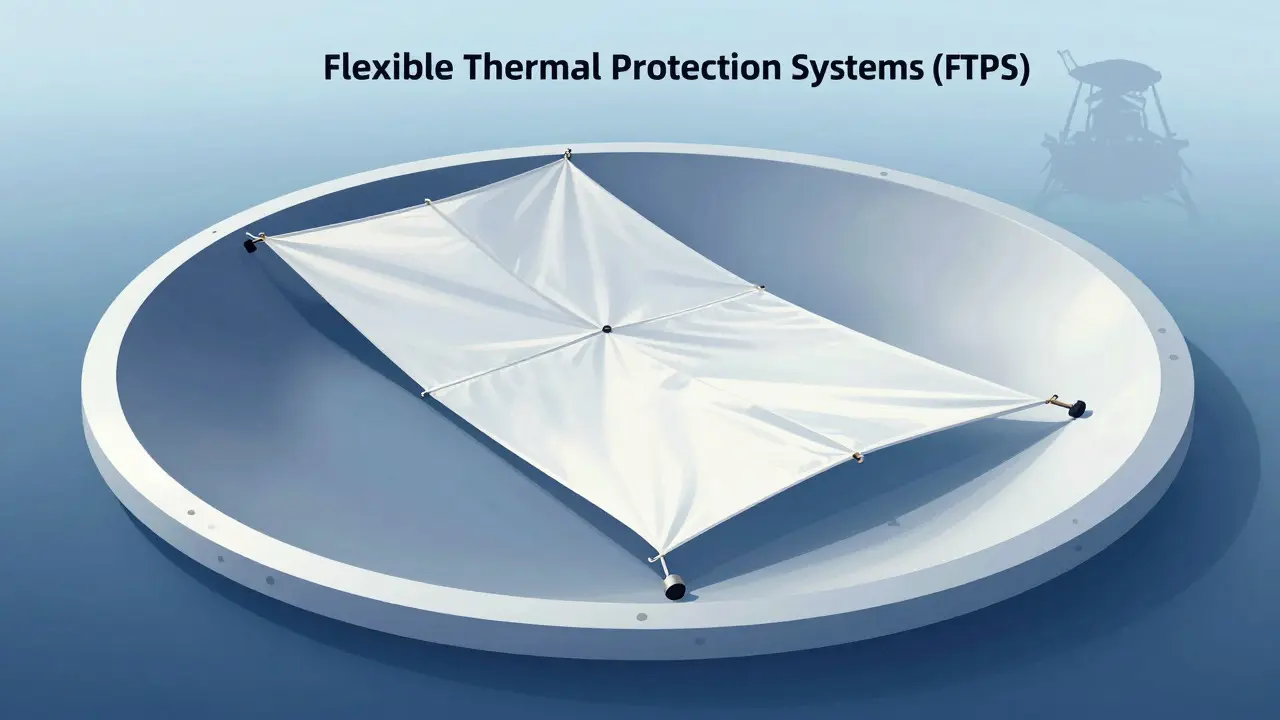 Flexible thermal protection system deploying as a large decelerator