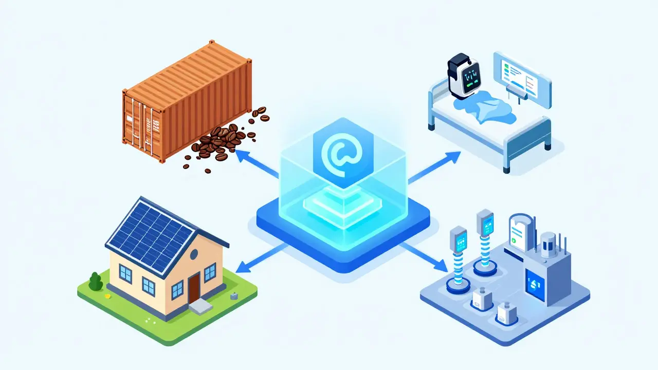 Four industries connected by central blockchain ledger for data integrity