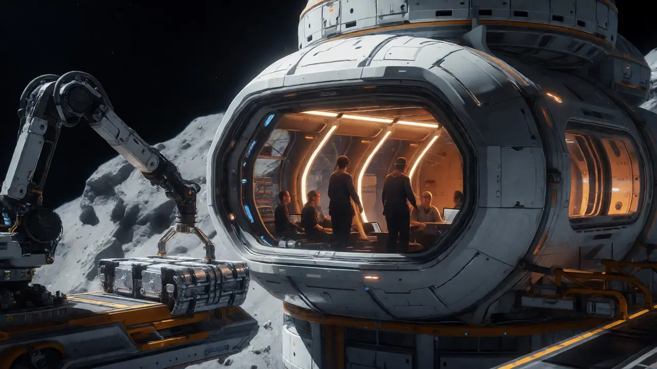 Hybrid space mining base