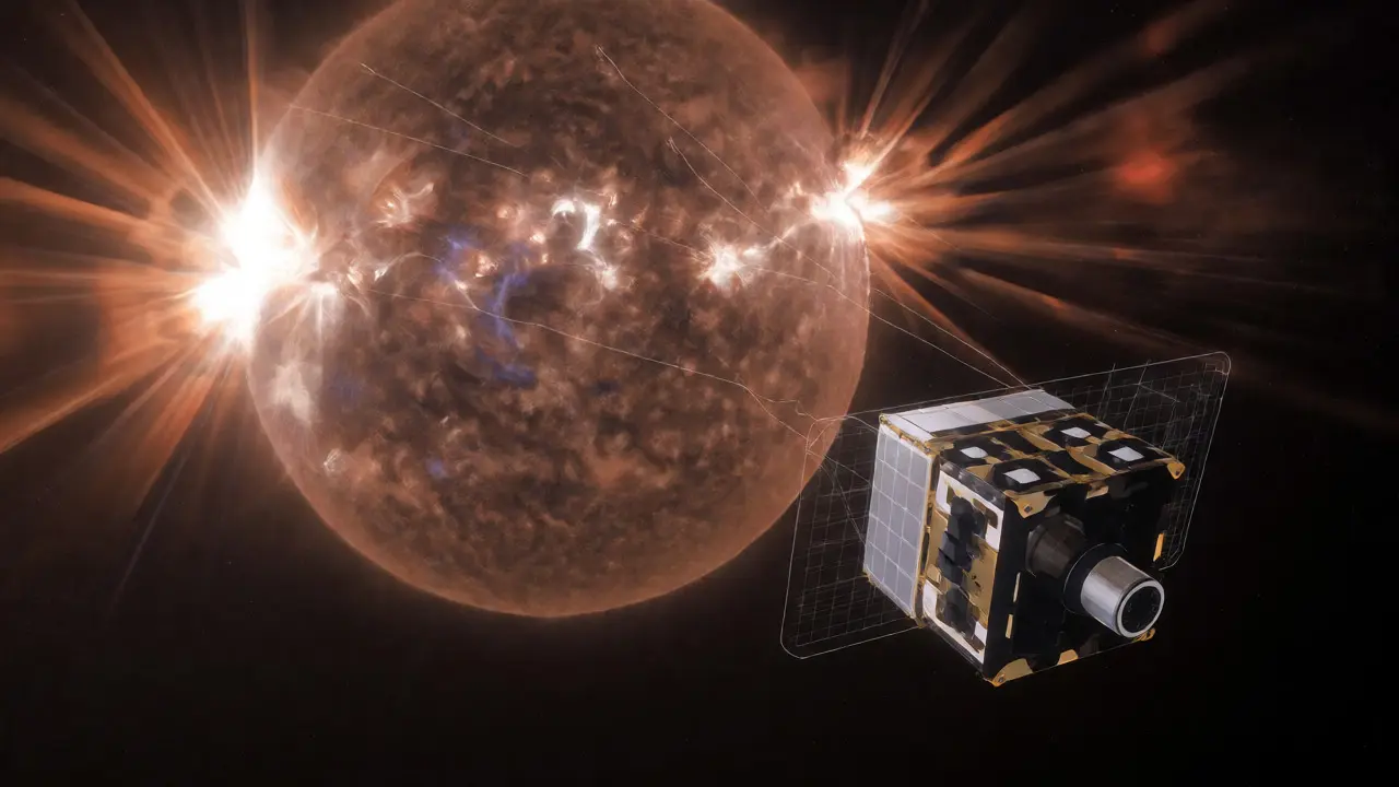 SPARCS CubeSat monitoring violent flares from a nearby red dwarf star.
